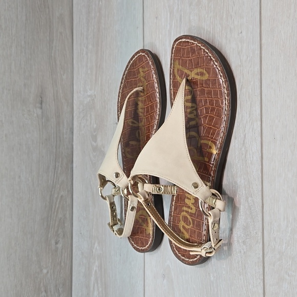 Sam Edelman Womens Greta T strap Leather Sandals flip flop shoes sz 7M - Picture 2 of 10